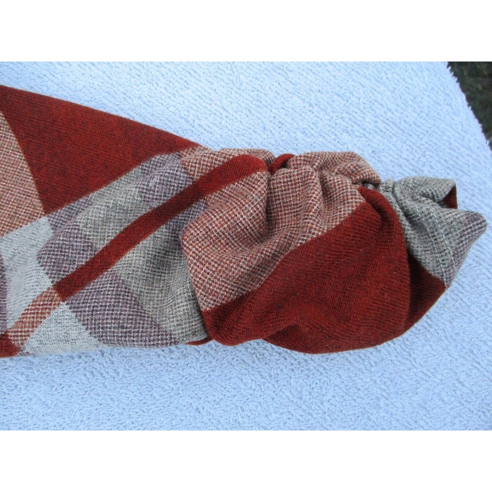 R & K Originals Shift Dress Women's Size 10 Short Sleeve Plaid with Neck Scarf - Picture 8 of 15